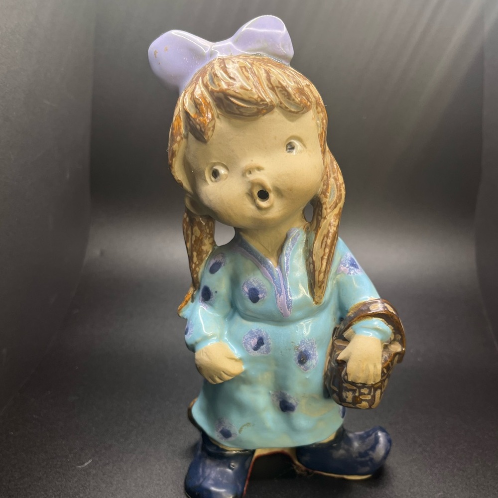 Vintage Japanese/scandinavian pottery girl figurine.